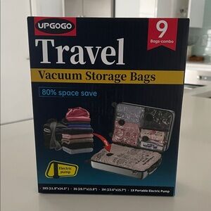 GOGO Travel Vacuum Storage Bags - 9 Pack, Black and Blue